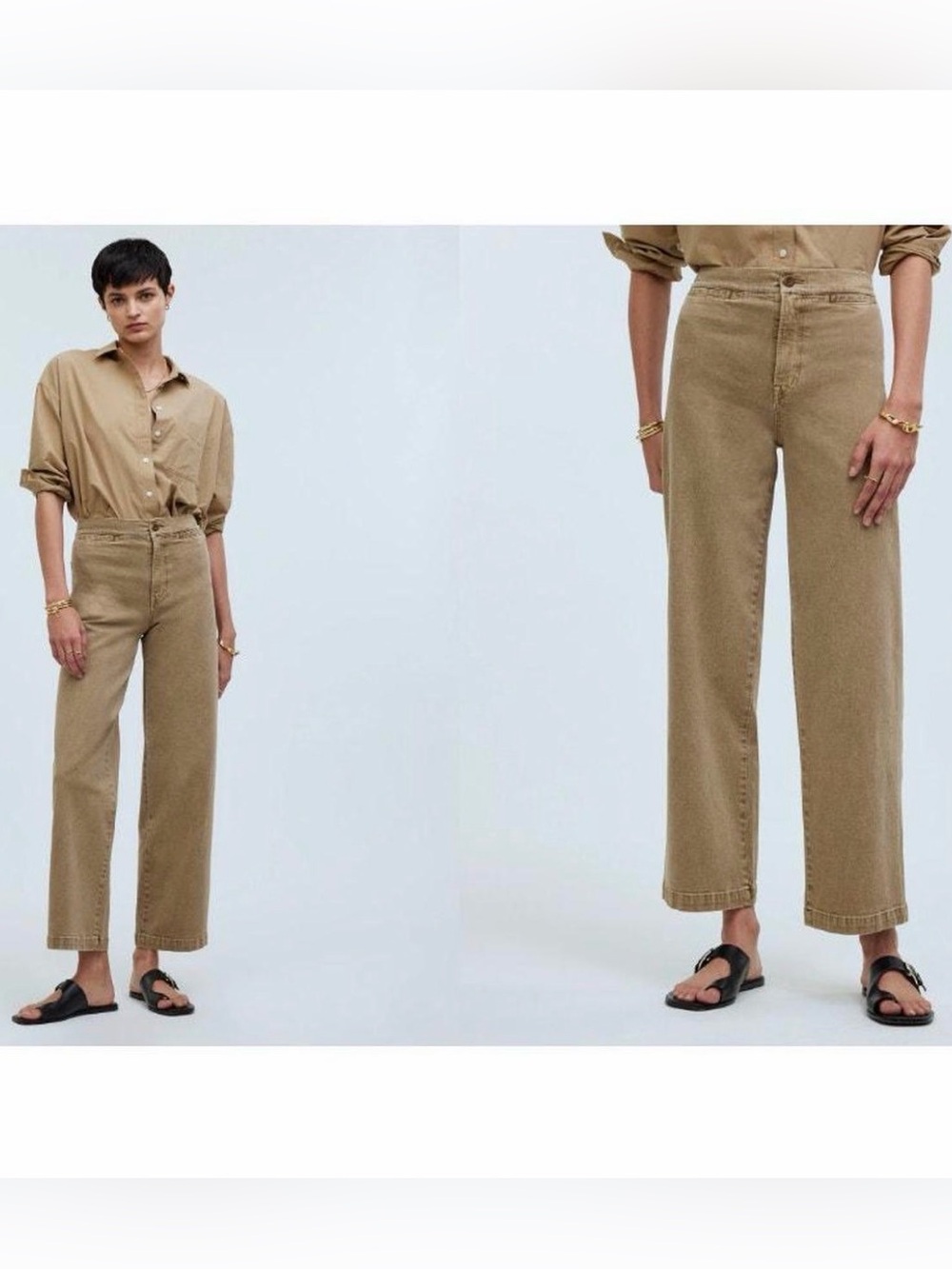 Madewell Emmett high-rise wide-leg cropped pants